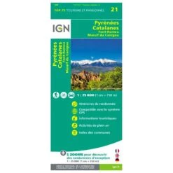 Carte IGN Pyrénées Catalanes Font-Romeu Massif Du Canigou