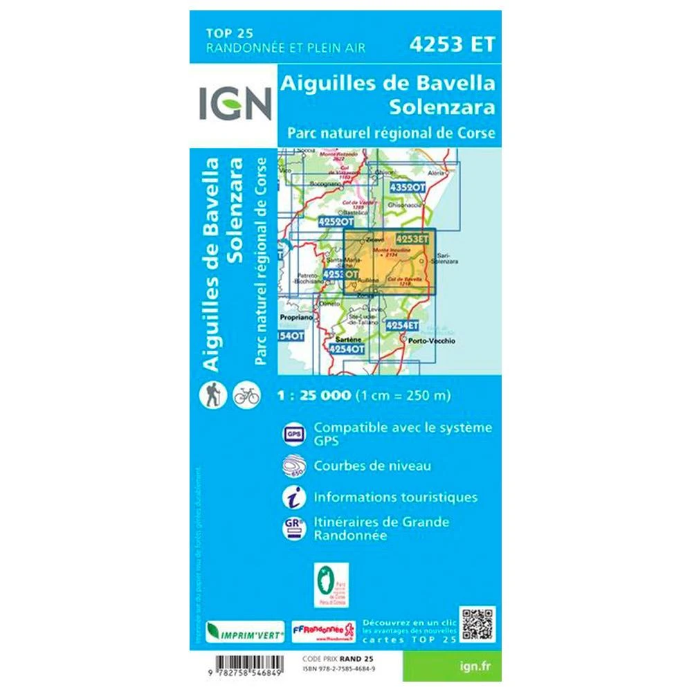 Carte IGN 4253ET Aiguilles De Bavella, Solenzara, Parc Naturel Régional De Corse 4 Carte IGN 4253ET Aiguilles De Bavella, Solenzara, Parc Naturel Régional De Corse – Image 2