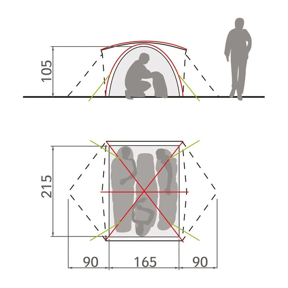 Tente Vaude Campo 3P Terracotta 4 Tente Vaude Campo 3P Terracotta – Image 2