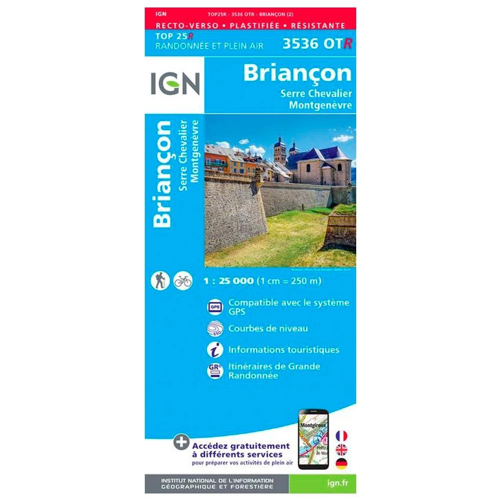 Carte IGN 3536OTR Briancon, Serre Chevalier, Montgenèvre - Résistante 3 Carte IGN 3536OTR Briancon, Serre Chevalier, Montgenèvre - Résistante