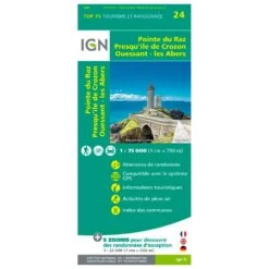 Carte IGN Pointe Du Raz Presqu'Ile De Crozon Ouessant Les Abers