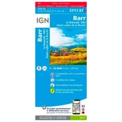 Carte IGN 3717ETR Barr, Le Hohwald, Villé, Haute Vallée De La Bruche - Résistante