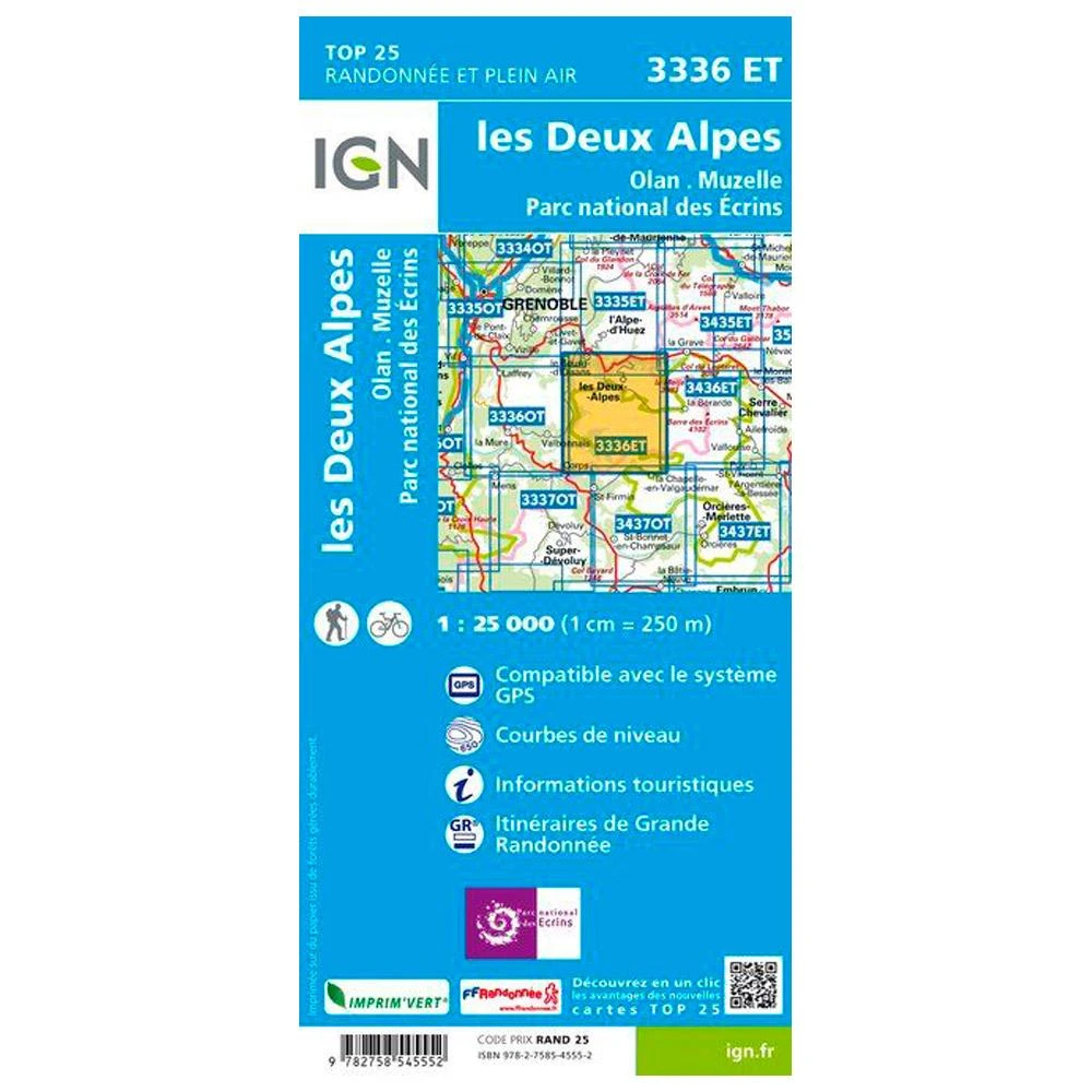 Carte IGN 3336ET Les Deux Alpes, Olan, Muzelle, Parc National Des Ecrins 4 Carte IGN 3336ET Les Deux Alpes, Olan, Muzelle, Parc National Des Ecrins – Image 2