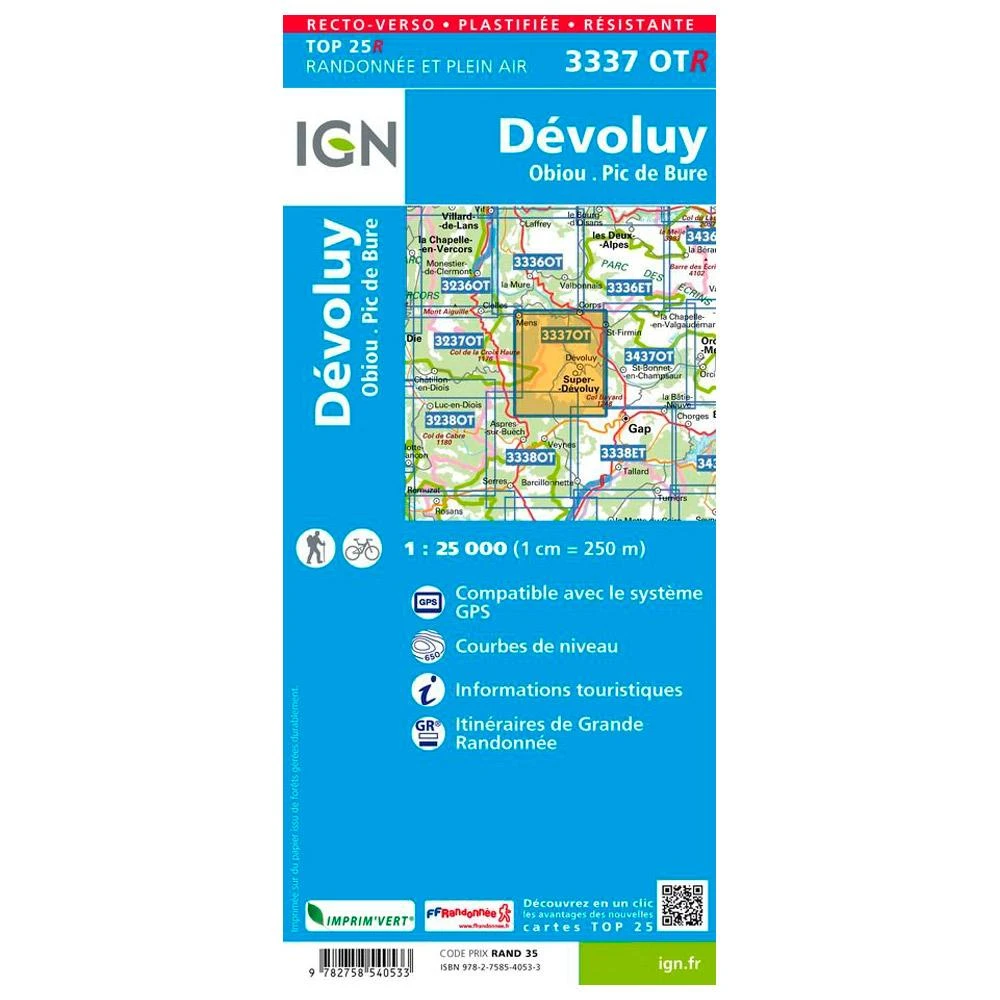 Carte IGN 3333OTR Massif De La Chartreuse Nord - Résistante 4 Carte IGN 3333OTR Massif De La Chartreuse Nord - Résistante – Image 2