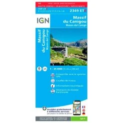 Carte IGN 2349ETR Massif Du Canigou - Résistante