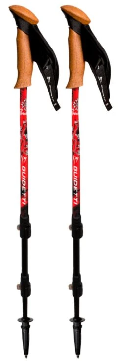 Bâton Guidetti Région Massif Des Pyrénées Noir Rouge