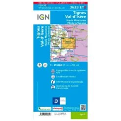 Carte IGN 3633ETR Tignes, Val-d'Isère, Haute Maurienne, Parc National De La Vanoise - Résistante -Camping En Plein Air feb8d95983b8920d2b3086e68eca7d7571655a61 H230IGNBIV356243 0IGN0210976 2